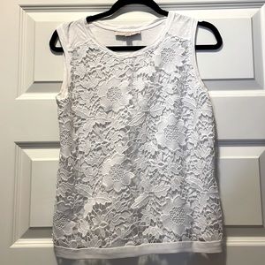 LOFT White Lace Tank